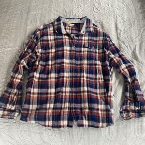 Carbon2Cobalt Men's Linen Plaid Shirt-2XL